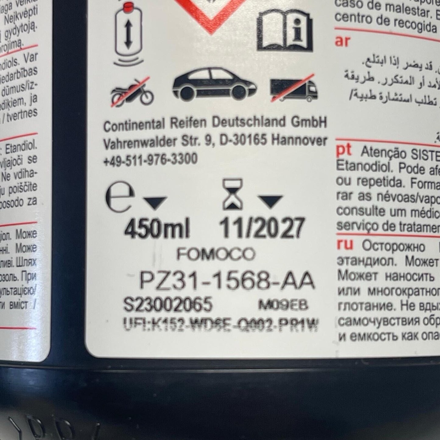 ContiMobilityKit Continental Tyre Sealant 450ml