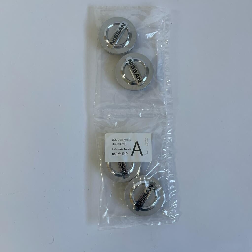 X4 Genuine Nissan Juke Alloy Wheel Centre Caps Chrome 40342BR01A