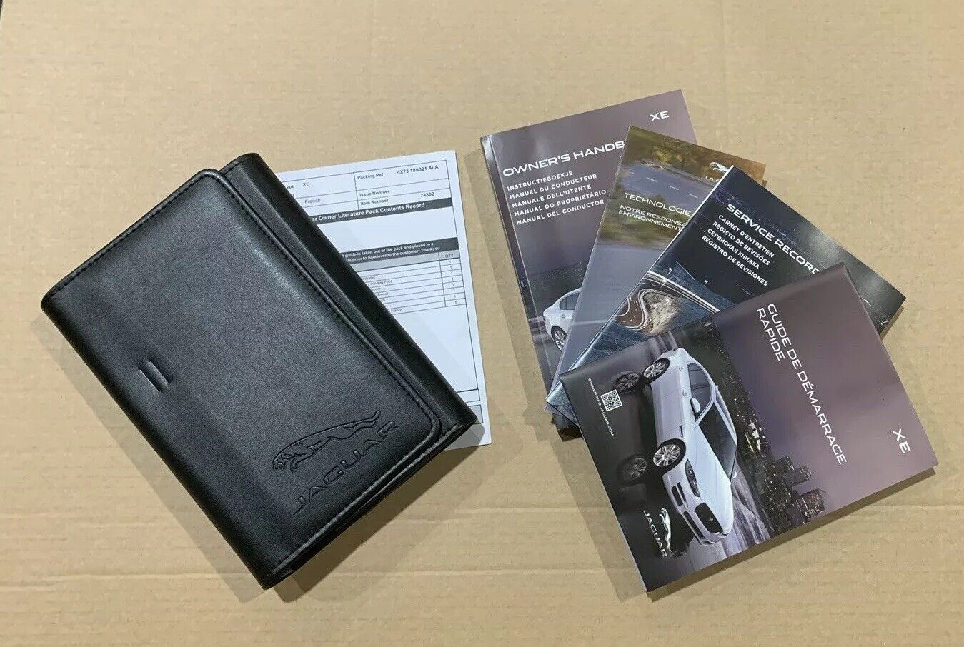 Jaguar XE Owners HandBook And Leather Wallet French