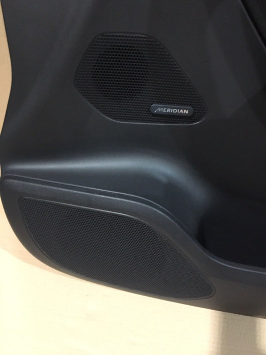 Jaguar Fpace Front Door Card LHD Passengers Side Leather, Black Stitch LED DG13