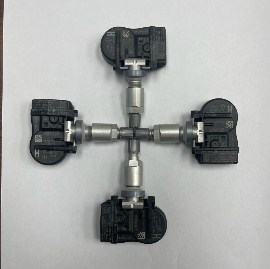 Set Of 4 Jaguar Xf X260 TPMS Valves Tyre Pressure Sensors C2d47173