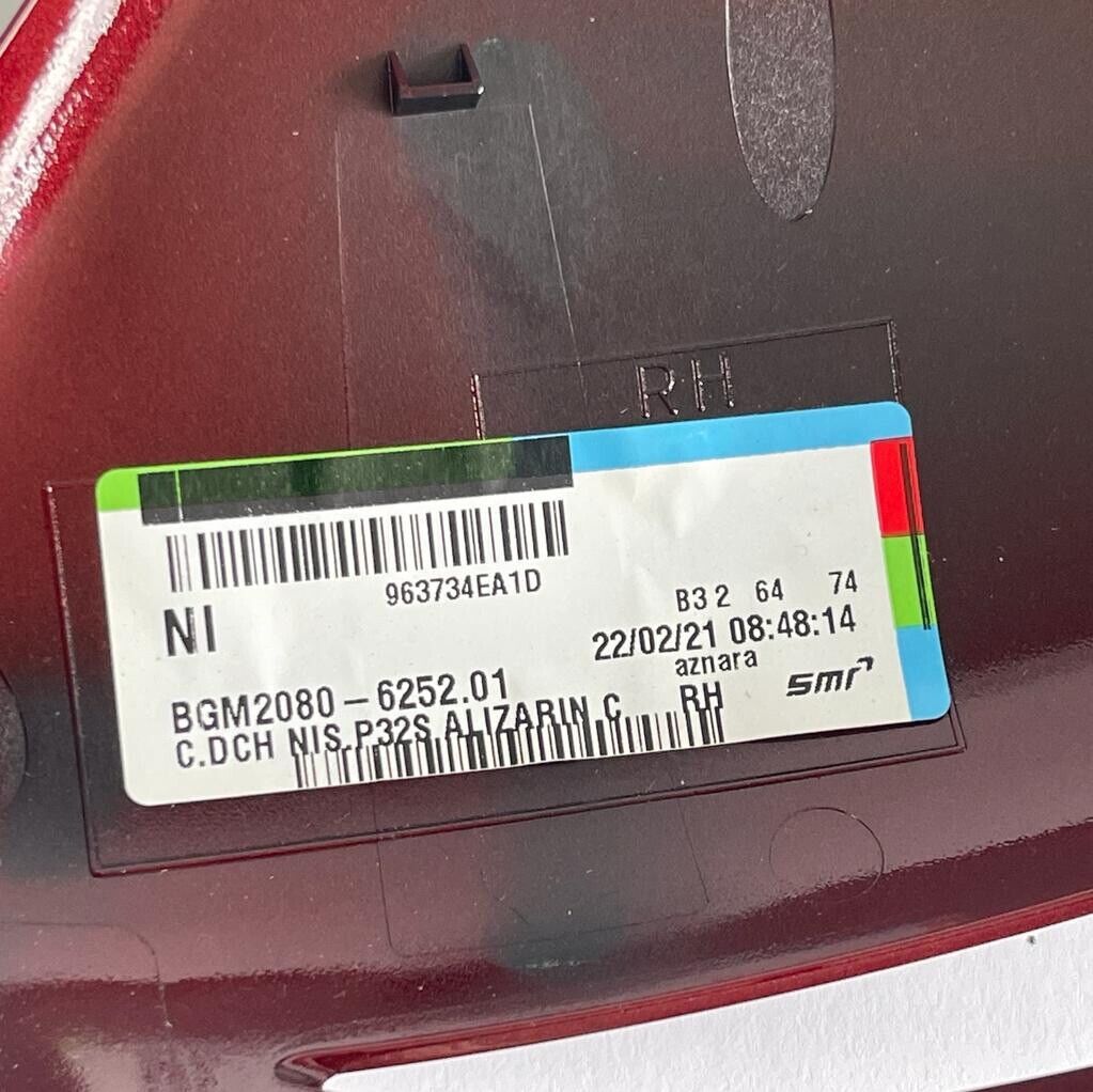 Genuine 2016 Nissan Qashqai Right Hand Off Side  Alizarin Red Door Mirror Cover