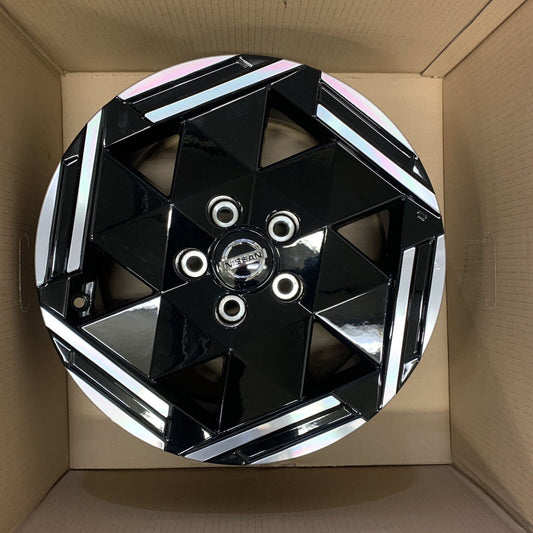 Genuine Set Nissan Leaf 16" Alloy Wheels diamond Cut Gloss Black 6.5J 40