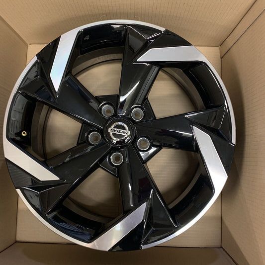 Genuine Nissan set of 4 Juke 17" alloy Wheels Diamond Cut Gloss Black 7J 35