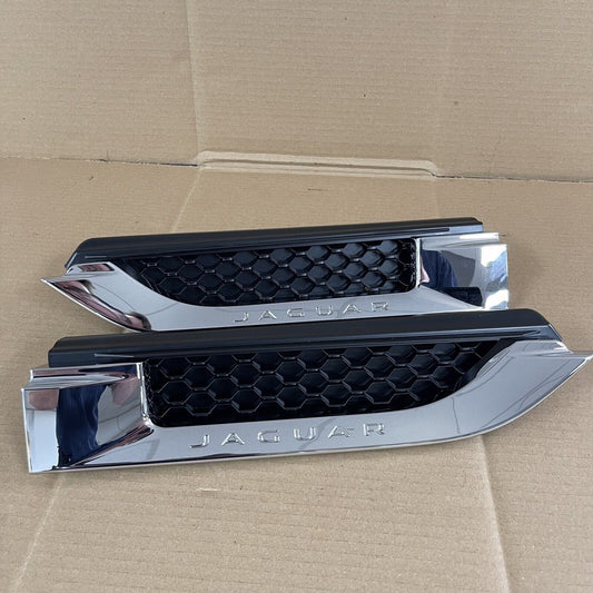 Genuine Jaguar  Pair New JAGUAR F type Chrome Black Wing VENTS Finishers