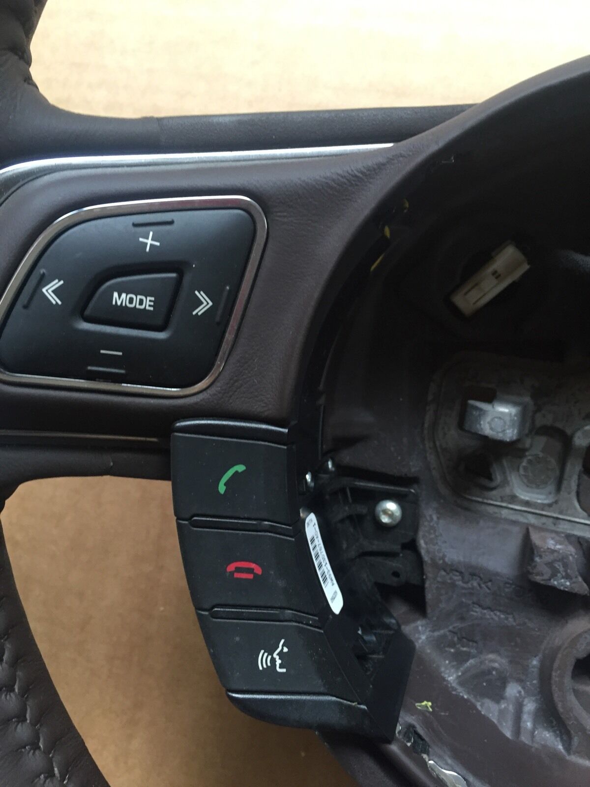 Genuine Jaguar XJ351 Brown Leather Steering Wheel, Voice Control, Paddle Shift