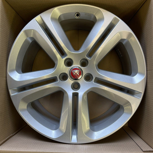 Jaguar 20" F pace Alloy Wheel Templar  5 Spoke Silver 8.5jx20 45 Hk83-1007-ga