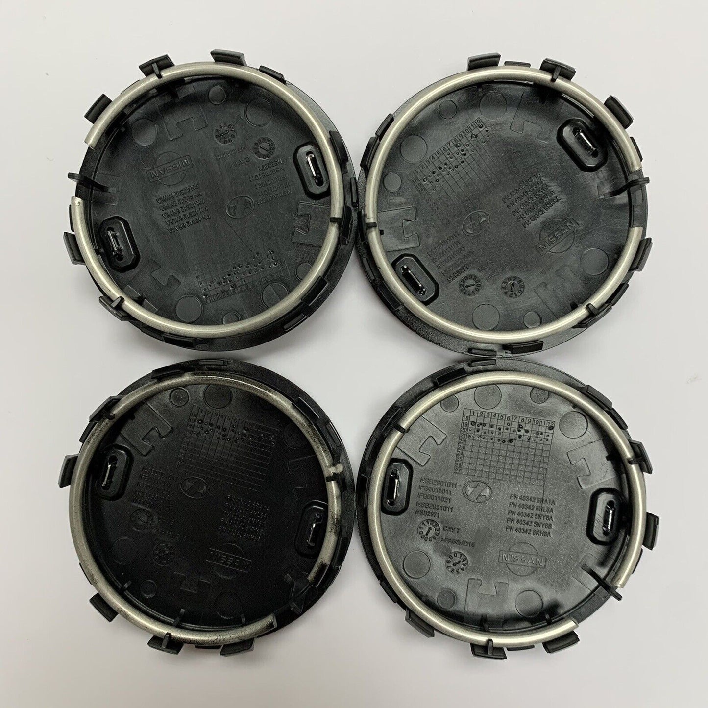 X4 New Genuine Nissan Navara Alloy Wheel 60mmCentre Caps Black Chrome 404326HL6A