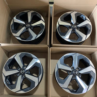 New Genuine Set Of 4 Nissan Qashqai 18" Alloy Wheels Grey And Diamond Cut