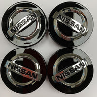 X4 Genuine Nissan Juke Alloy Wheel 50mm Centre Caps Black Chrome 40342BR02A