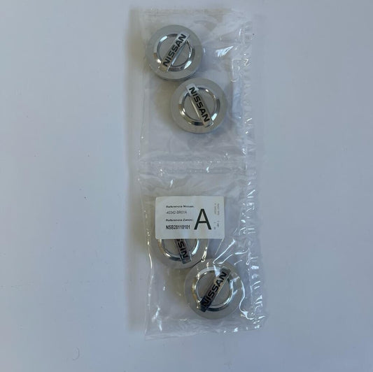 X4 Genuine Nissan Micra Alloy Wheel Centre Caps Chrome 40342BR01A