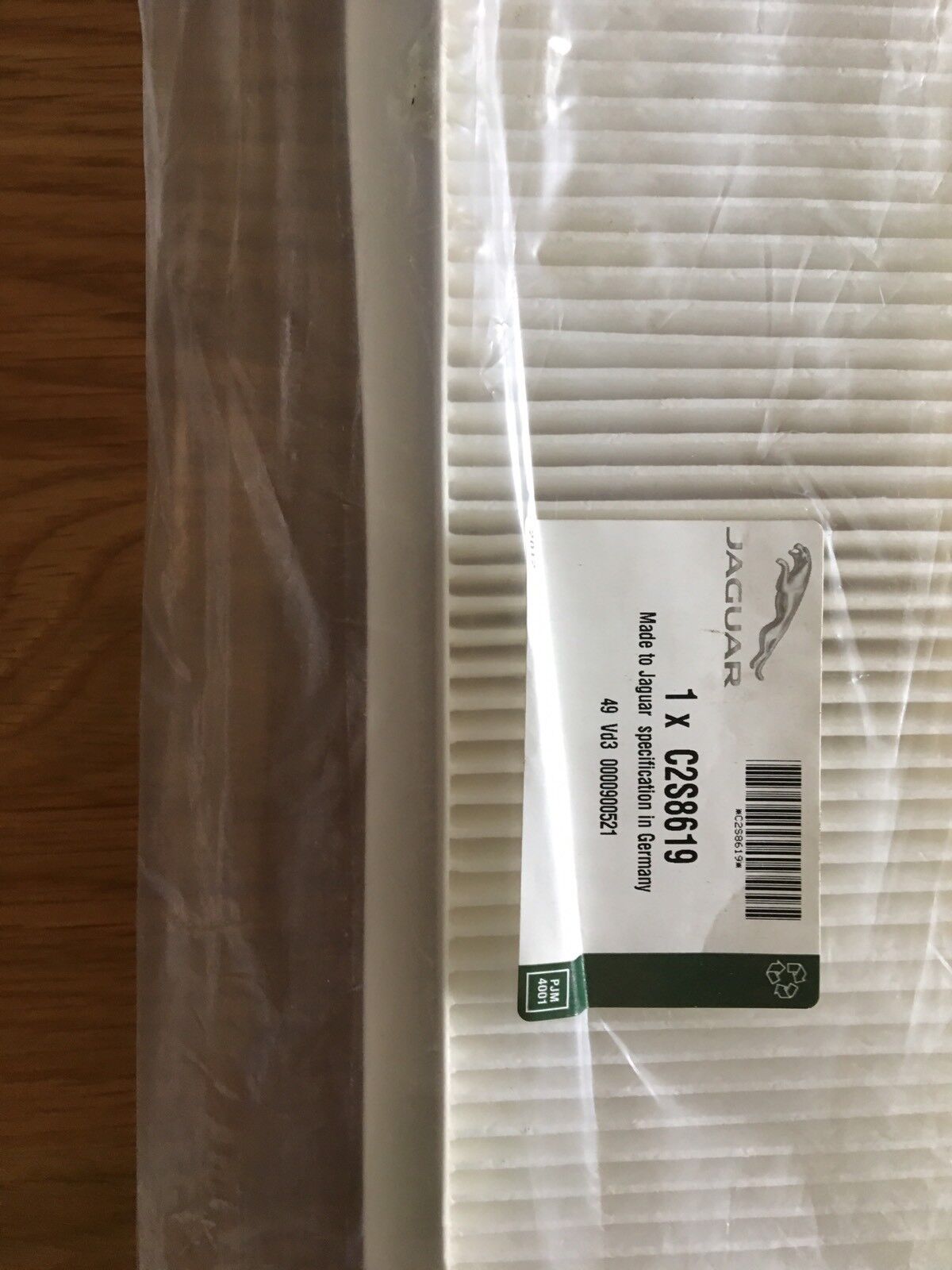 Genuine OE Jaguar Air Filter - C2S8619