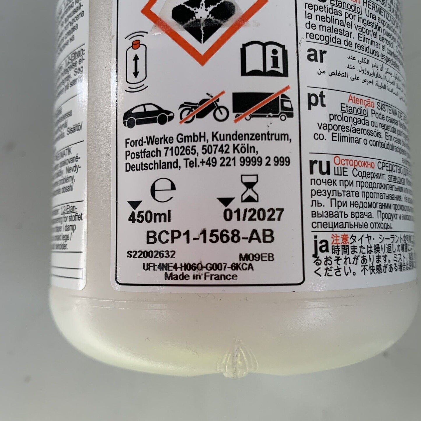 NEW GENUINE FORD S MAX  TYRE REPAIR SEALANT MOBILITY