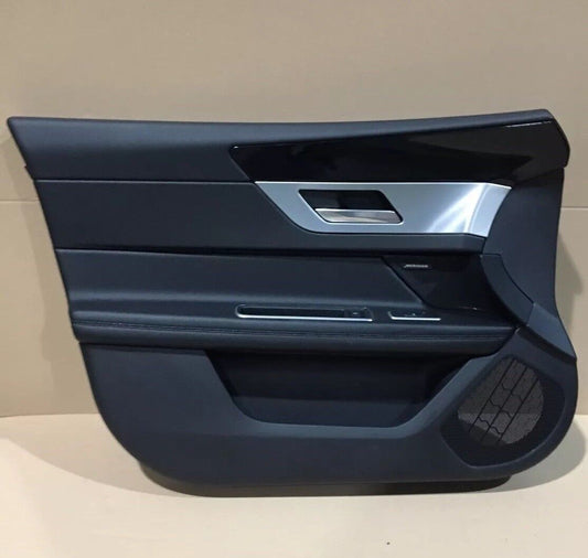Jaguar XF Front Door Card LH Leather, Black Stitch  DG18