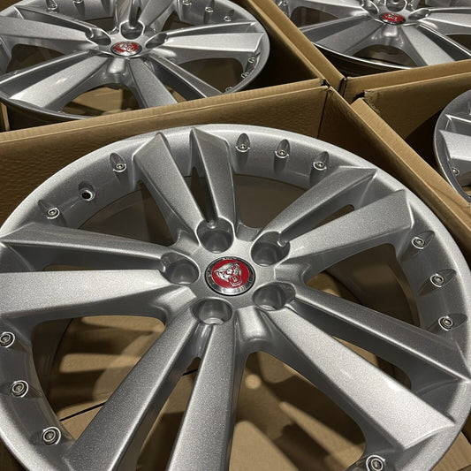 Genuine Set Of Jaguar  Silver Kalimnos 20” Xf Alloy Wheels 8.5jx20x 49 C2p12615
