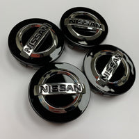 X4 Genuine Nissan Juke Alloy Wheel 50mm Centre Caps Black Chrome 40342BR02A