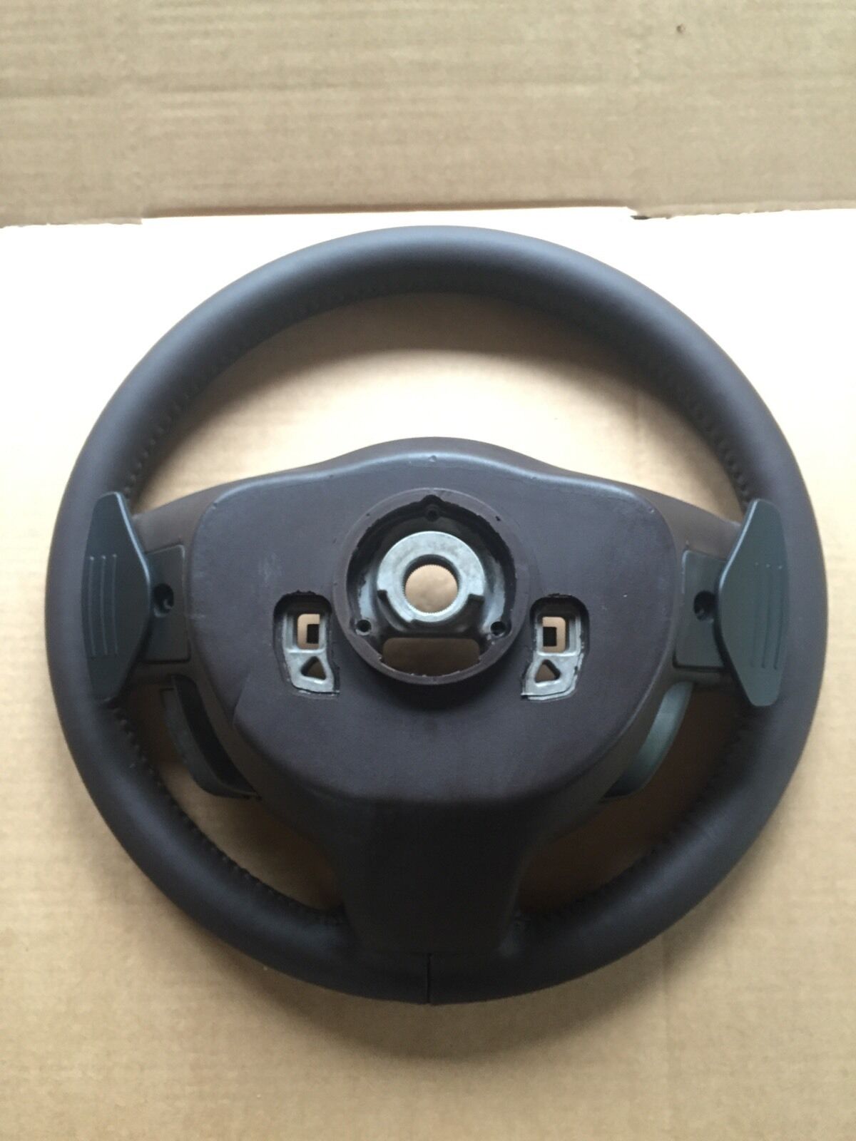 Genuine Jaguar XJ351 Brown Leather Steering Wheel, Voice Control, Paddle Shift