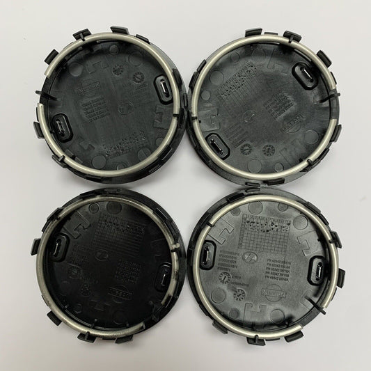 X4 Genuine Nissan Qashqai Alloy Wheel 60mm Centre Caps Black Chrome 404326HL6A