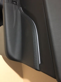 Jaguar Fpace Front Door Card LHD Passengers Side Leather, Black Stitch LED DG13