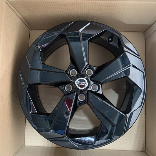 New Genuine Nissan Qashqai 18" Gloss Black Alloy Wheel