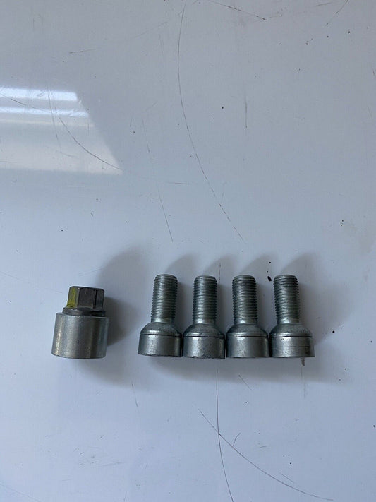 Genuine Set Of 4 Audi Locking Wheel Nuts And Key Letter
