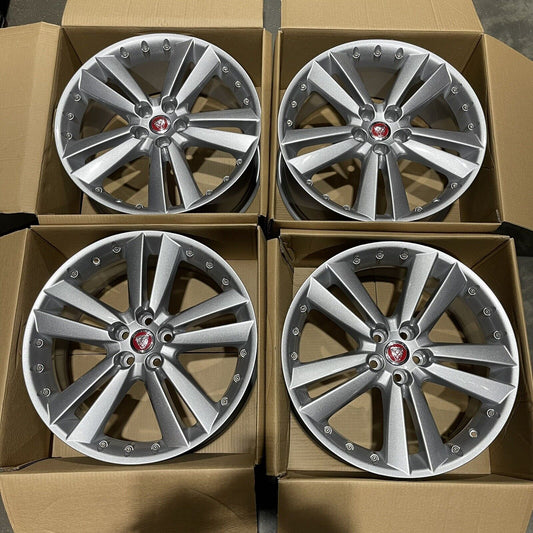 Genuine Set Of Jaguar  Silver Kalimnos 20” Xf Alloy Wheels 8.5jx20x 49 C2p12615