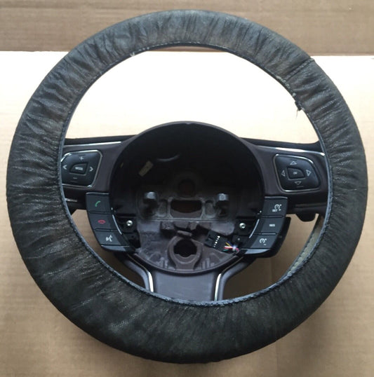 Genuine Jaguar XJ351 Brown Leather Steering Wheel, Voice Control, Paddle Shift