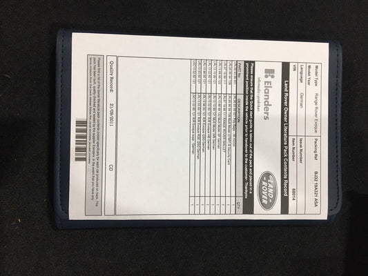 Brand New Range Rover Evoque Owners HandBook And Leather Wallet *german*