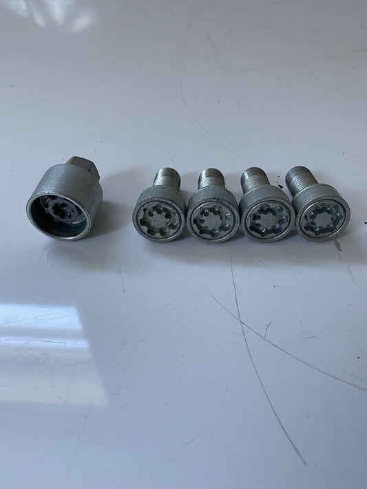 Genuine Set Of 4 Skoda Locking  Wheel Nuts And Key Letter